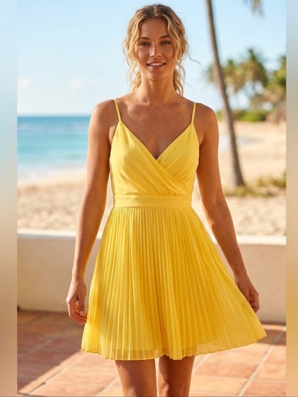 Bebe Dhalia Pleated Skirt Dress
